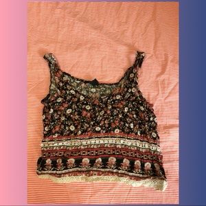 Tribal Lace Bottom Crop Top